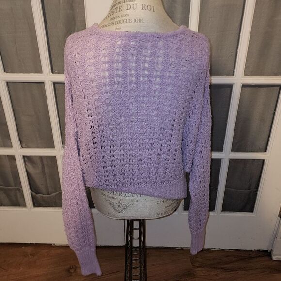Free People Womens Purple Best Of You V Neck Sweater Medium - Picture 2 of 4